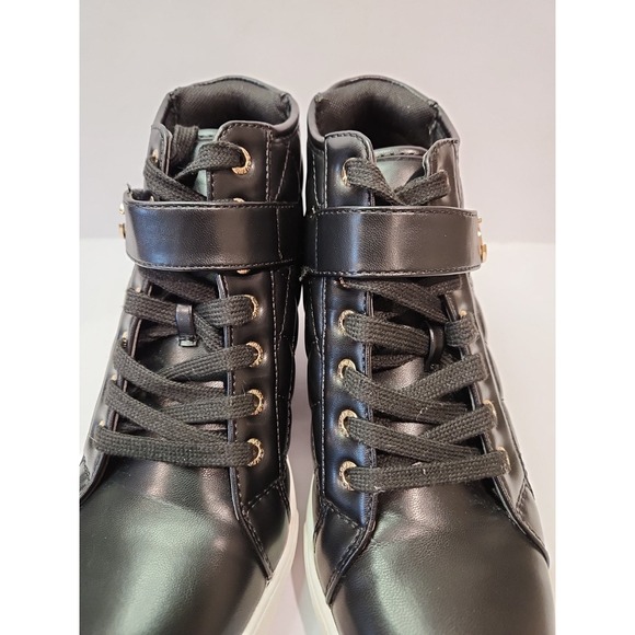 Juicy Couture JC Jolee Black Quilted Wedge Athletic Shoes Goldtone Hardware 9.5 - Picture 7 of 12